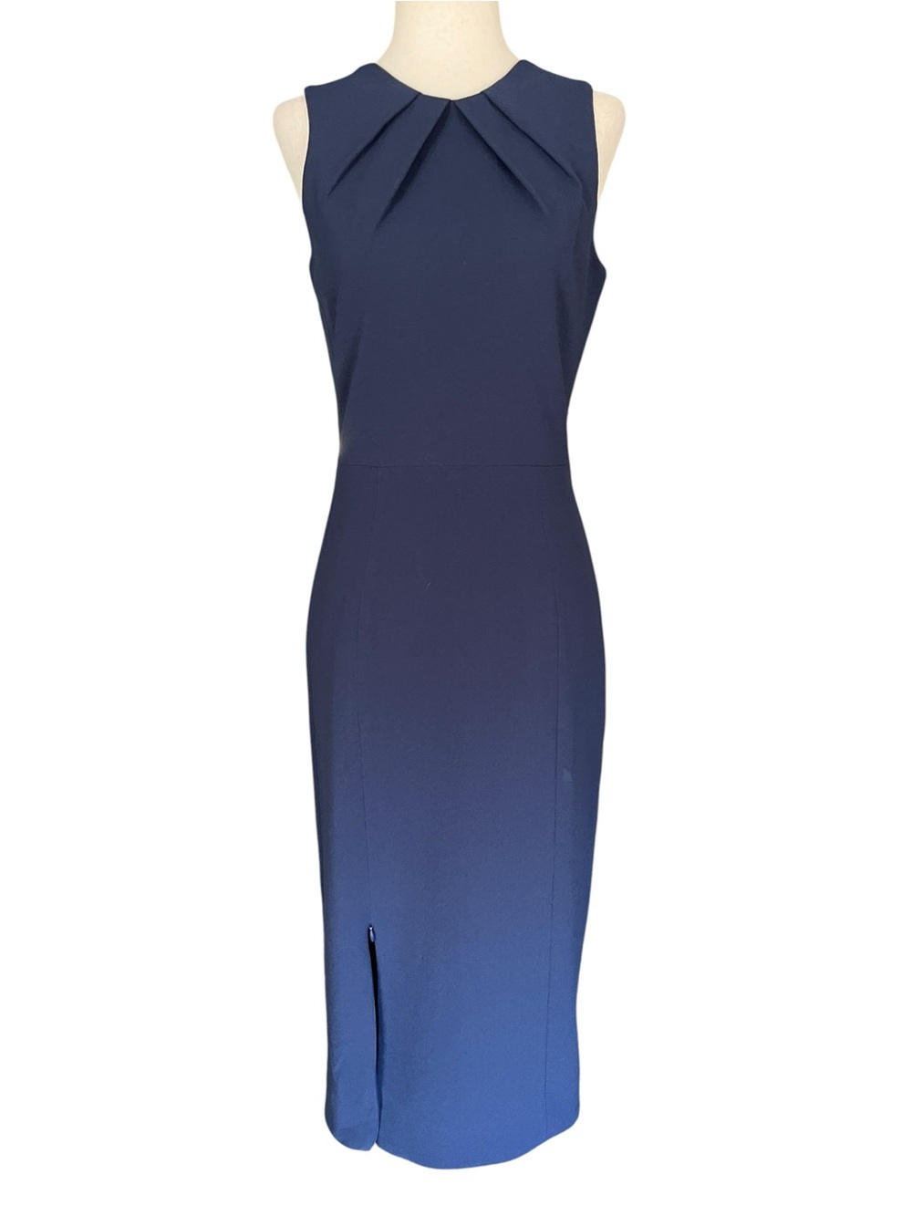 Dress the Population Simone Sleeveless Scoop Back Zipper Side Slit Sheat…
